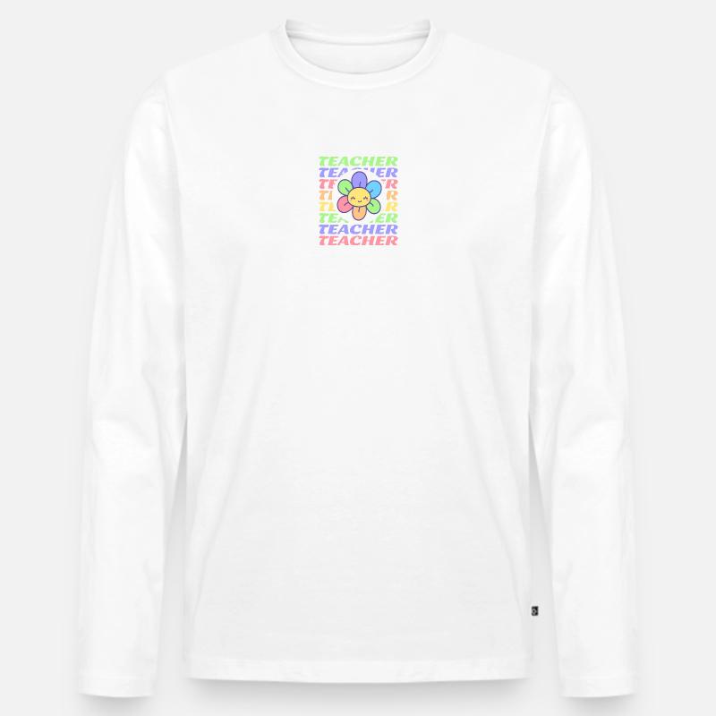 Lehrer Design - Männer Premium Bio Langarmshirt - Weiß