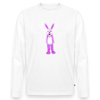 Der rosarote Ostern Hase - Männer Premium Bio Langarmshirt - Weiß - Vorne - Nico (187cm)