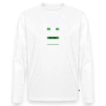 Koi Zeit, de nimmt ma se - bayerischer Spruch - Männer Premium Bio Langarmshirt - Weiß - Vorne - Nico (187cm)