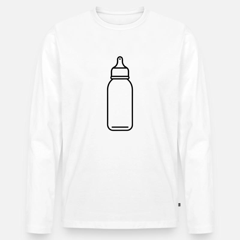 Flasche - Männer Premium Bio Langarmshirt - Weiß