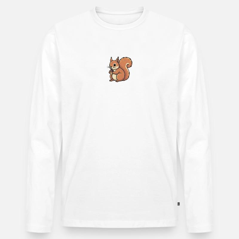 Eichhörnchen - Männer Premium Bio Langarmshirt - Weiß