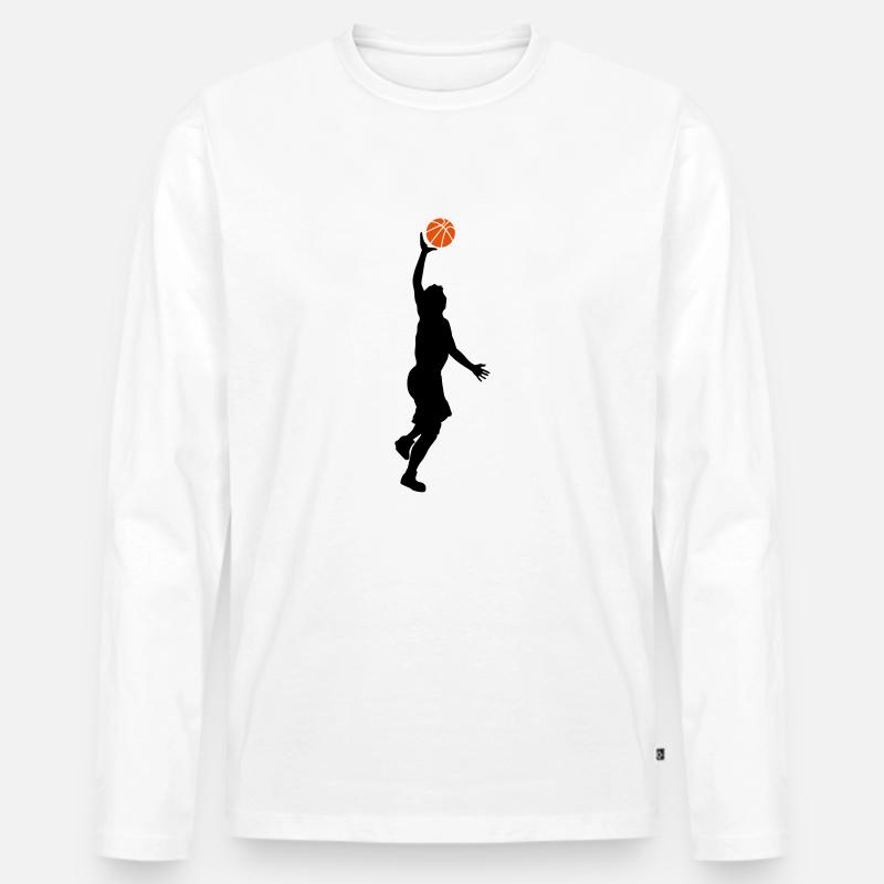 basketball - Männer Premium Bio Langarmshirt - Weiß