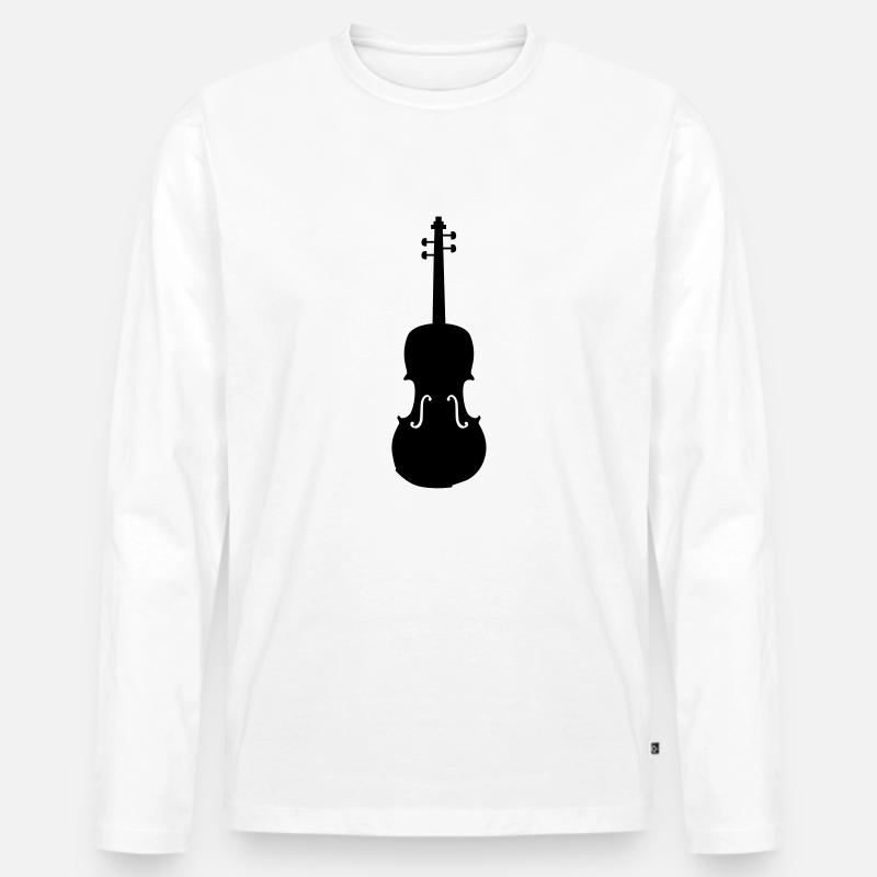 violine - Männer Premium Bio Langarmshirt - Weiß