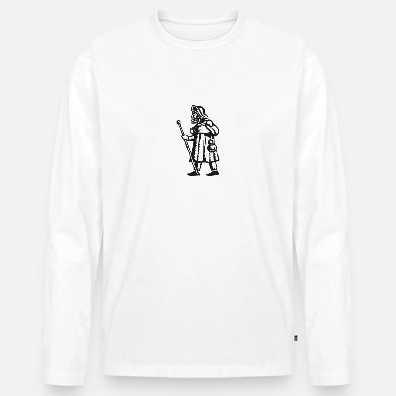 Pilger Compostela - Männer Premium Bio Langarmshirt - Weiß