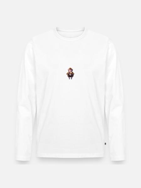 Galaktischer Eisaffe - Männer Premium Bio Langarmshirt - Weiß