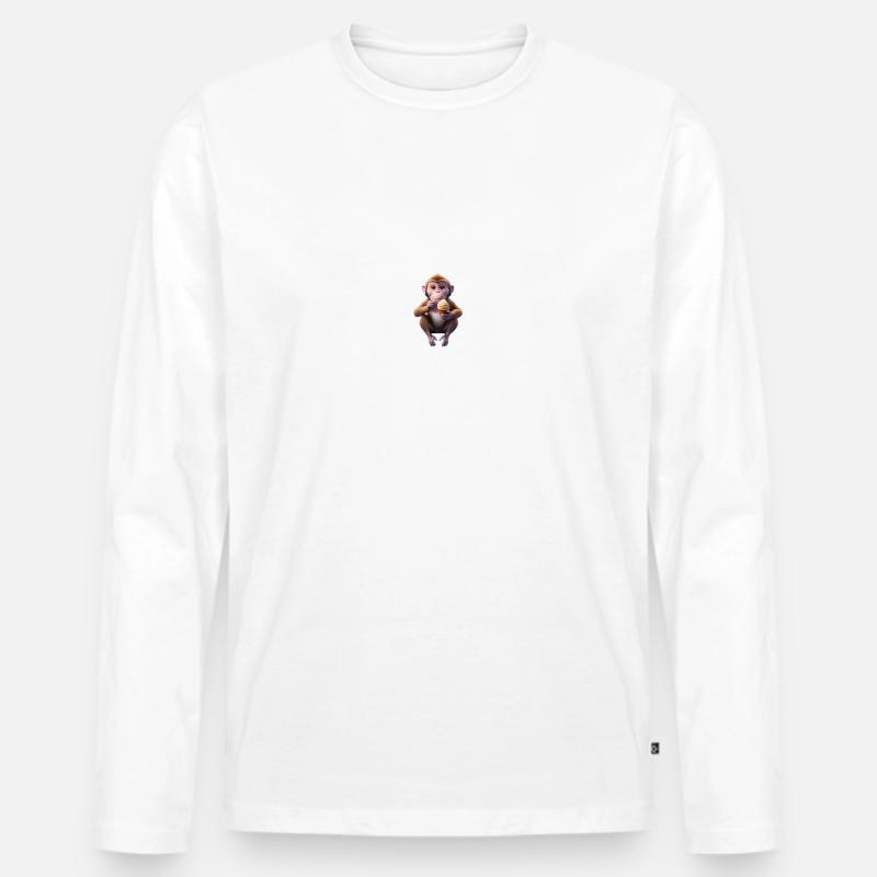 Galaktischer Eisaffe - Männer Premium Bio Langarmshirt - Weiß