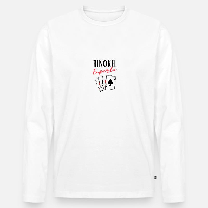 Binokel Experte - Männer Premium Bio Langarmshirt - Weiß