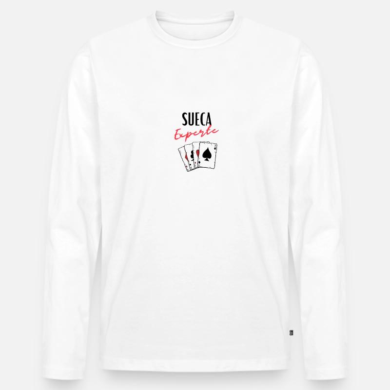 Sueca Experte - Männer Premium Bio Langarmshirt - Weiß