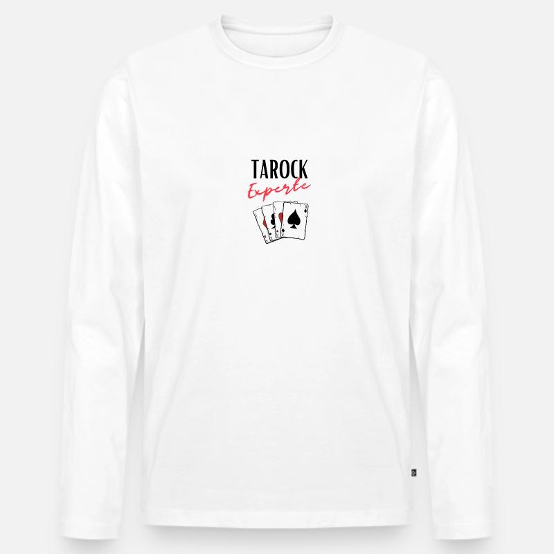 Tarock Experte - Männer Premium Bio Langarmshirt - Weiß