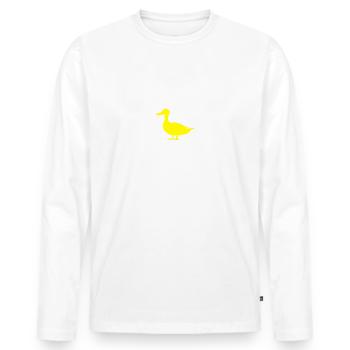 Duck duck - Men's Premium Organic Long Sleeve Shirt - white - Front - Nico (187cm)