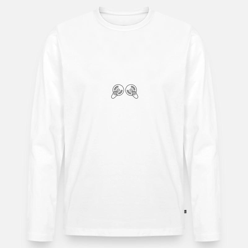 Techno Music DJ Discjokey - Männer Premium Bio Langarmshirt - Weiß