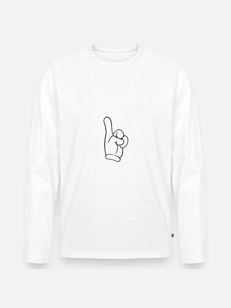 finger - Men's Premium Organic Long Sleeve Shirt - white