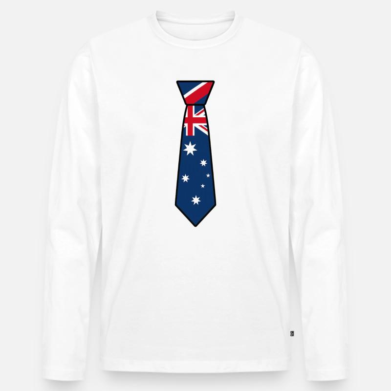 Australia Tie – Flaggendesign - Männer Premium Bio Langarmshirt - Weiß