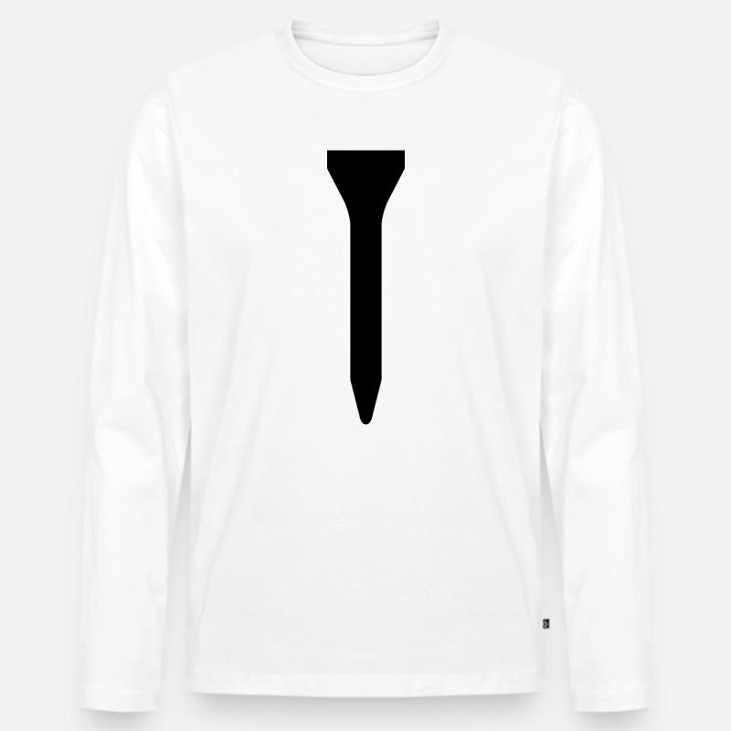 Golf Tee - Männer Premium Bio Langarmshirt - Weiß