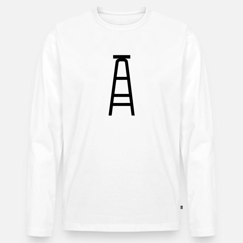 Leiter - Männer Premium Bio Langarmshirt - Weiß