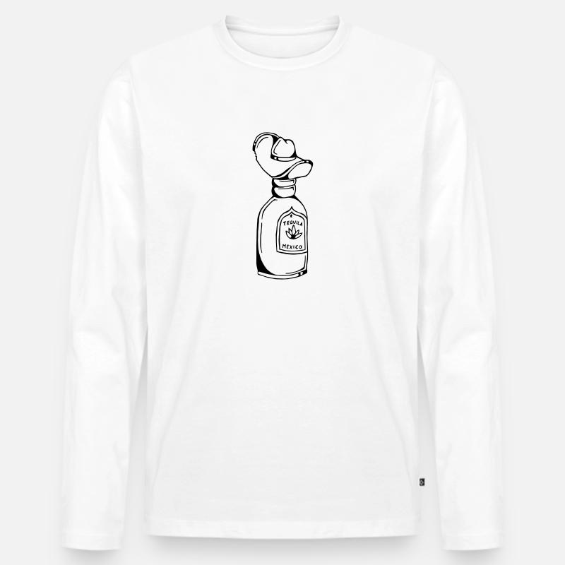 Tequila Schnaps Alkohol Sombrero - Männer Premium Bio Langarmshirt - Weiß