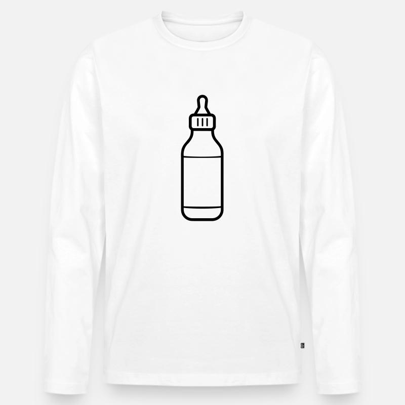 Flasche - Männer Premium Bio Langarmshirt - Weiß