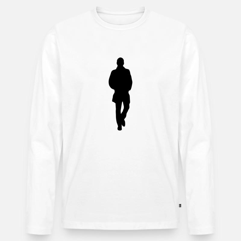 keep walking (man) - Männer Premium Bio Langarmshirt - Weiß
