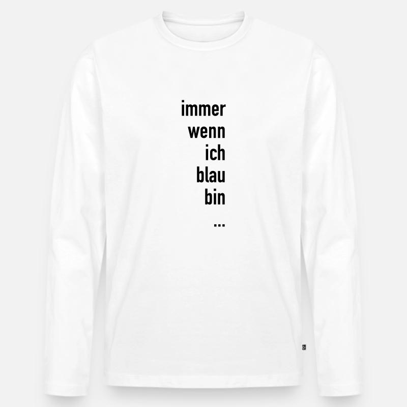 Blau Sein - Männer Premium Bio Langarmshirt - Weiß