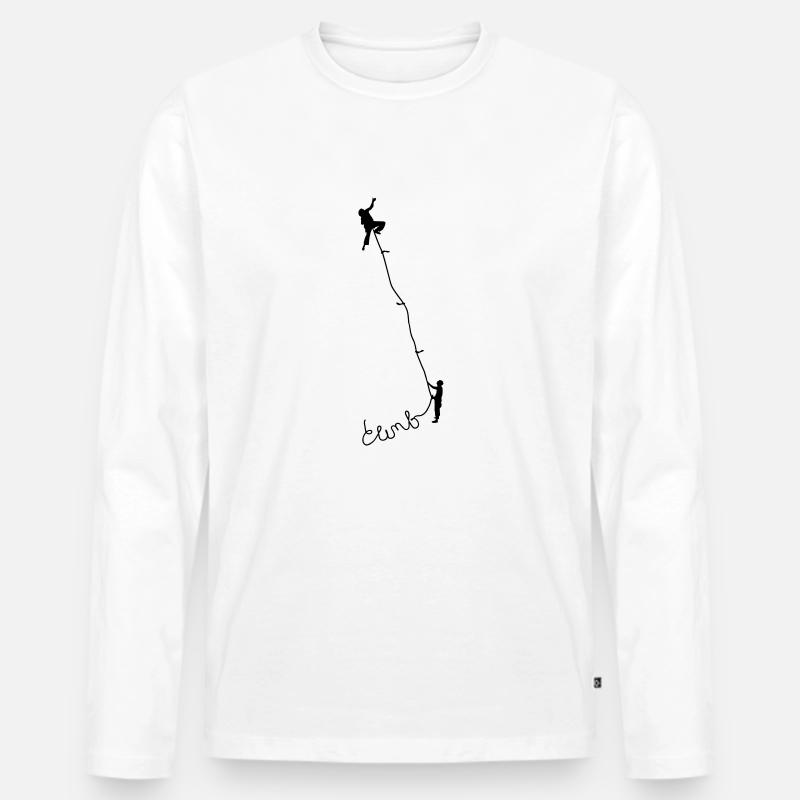 Climbing 1 - Männer Premium Bio Langarmshirt - Weiß