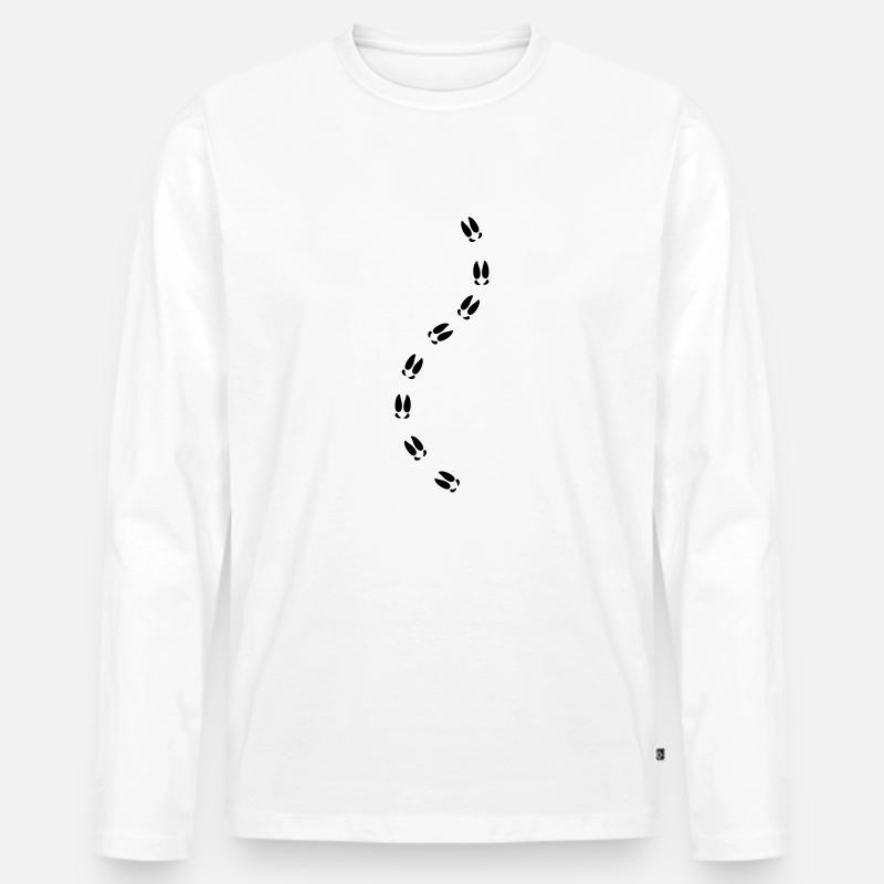 Elch - Männer Premium Bio Langarmshirt - Weiß