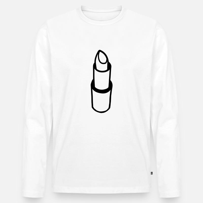 lipstick design - Männer Premium Bio Langarmshirt - Weiß