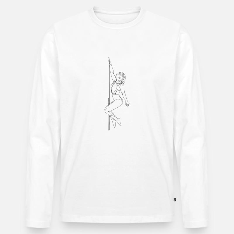Poledance oneline - Männer Premium Bio Langarmshirt - Weiß