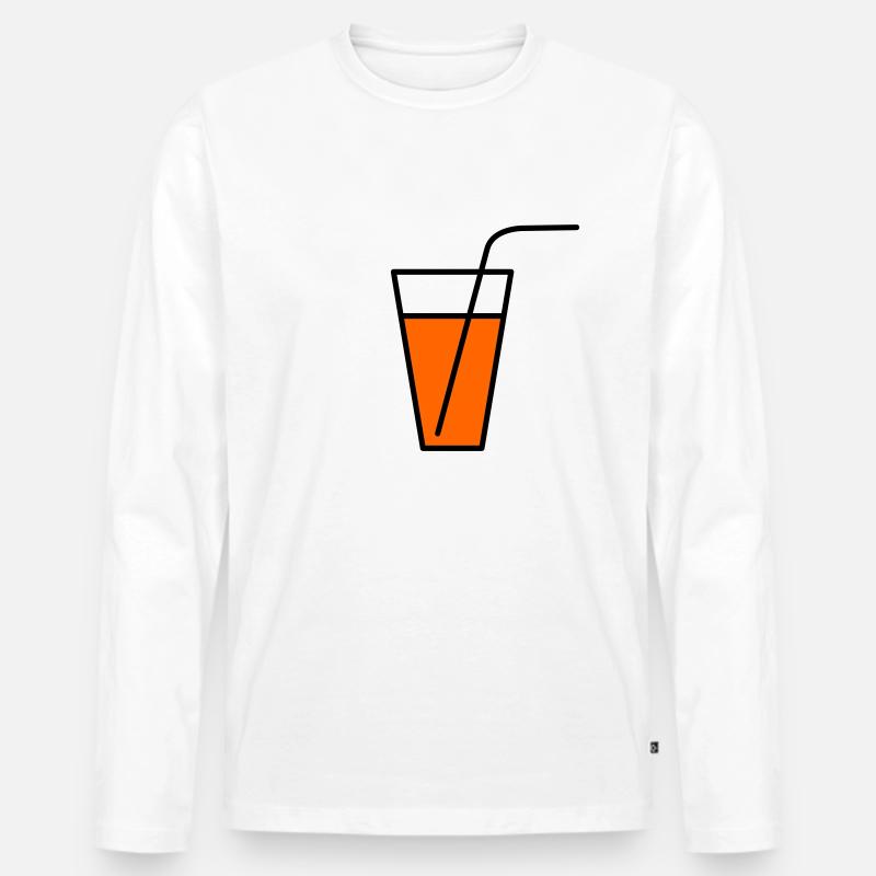 Orangensaft - Männer Premium Bio Langarmshirt - Weiß