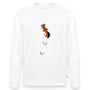 climbing Squirrel - Men's Premium Organic Long Sleeve Shirt - white - Front - Nico (187cm)