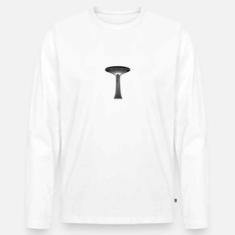 Pilz - Männer Premium Bio Langarmshirt - Weiß