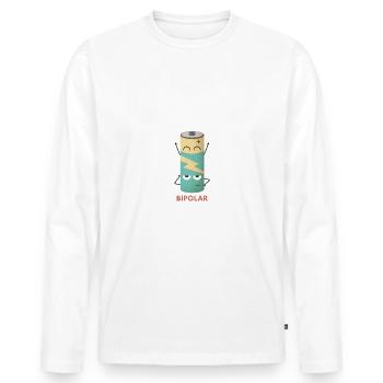 Bipolar battery - Men's Premium Organic Long Sleeve Shirt - white - Front - Nico (187cm)