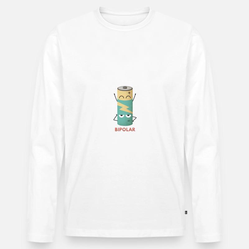 Bipolar Batterie - Männer Premium Bio Langarmshirt - Weiß
