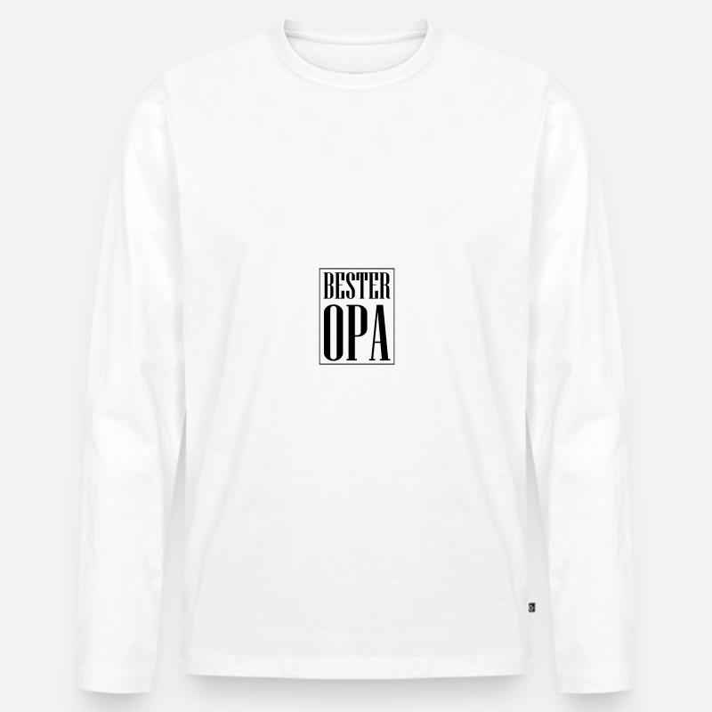 Bester Opa Spruch - Männer Premium Bio Langarmshirt - Weiß