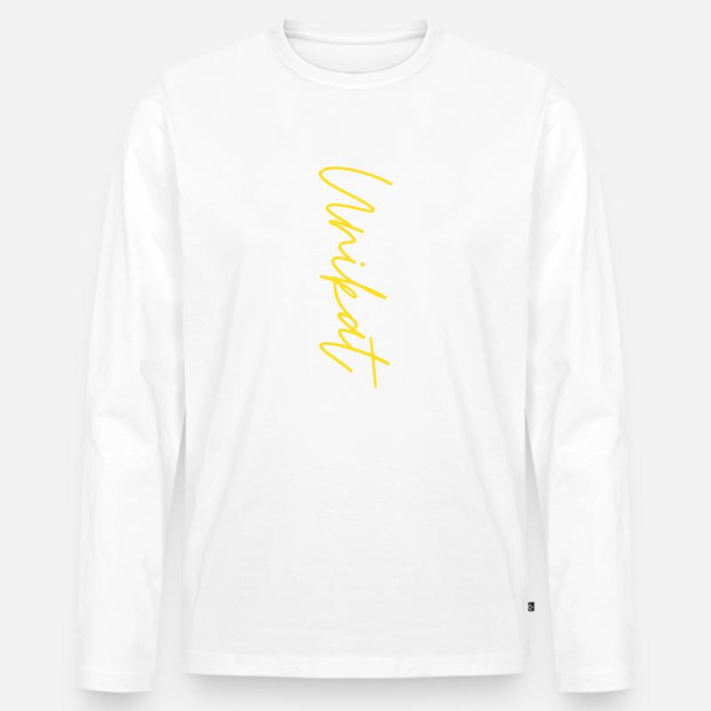 Unikat - Männer Premium Bio Langarmshirt - Weiß