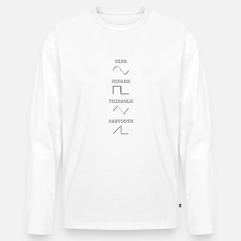 Waveforms - Männer Premium Bio Langarmshirt - Weiß