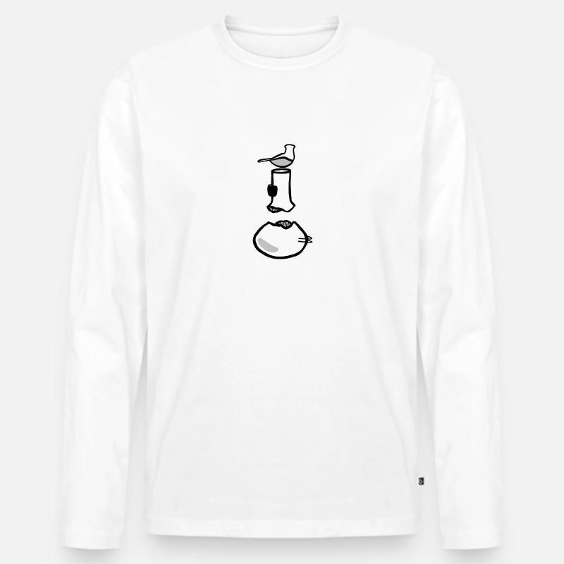 Friedenstaube - Männer Premium Bio Langarmshirt - Weiß
