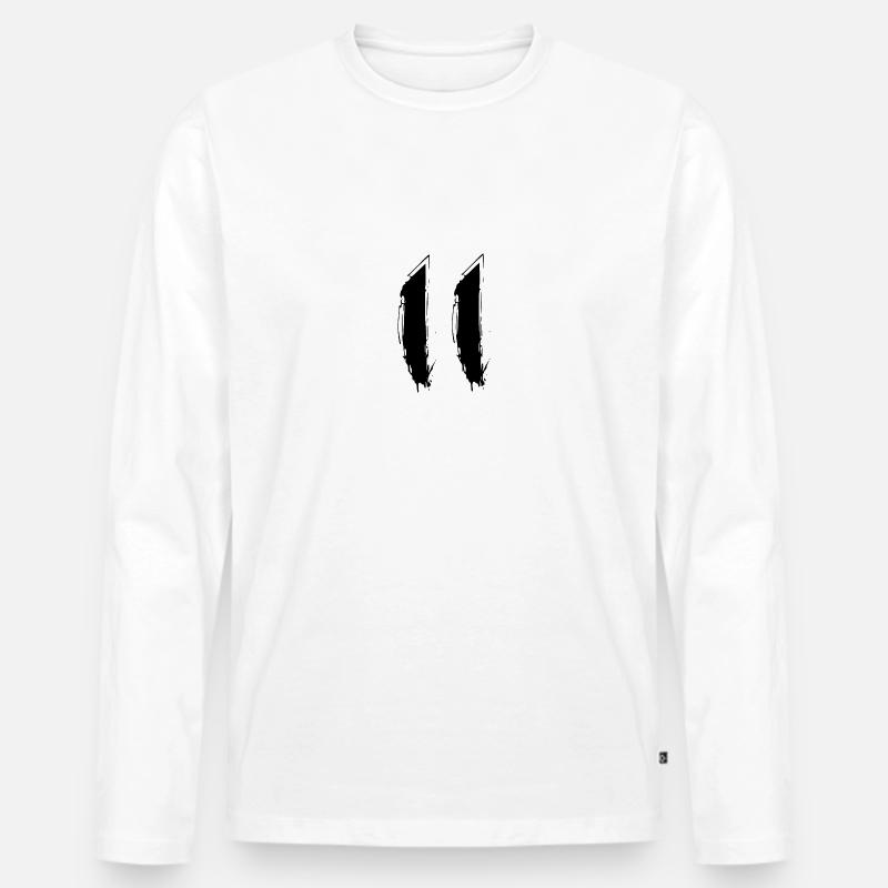 Die Elf - Männer Premium Bio Langarmshirt - Weiß