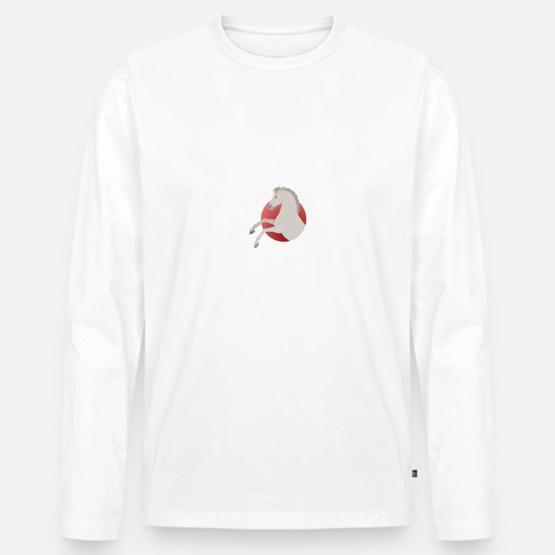 Pferde - Männer Premium Bio Langarmshirt - Weiß