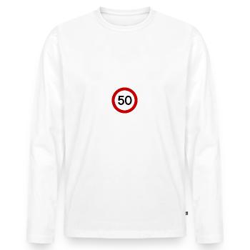 50 - T-shirt manches longues Premium bio Homme - blanc - Devant - Nico (187cm)