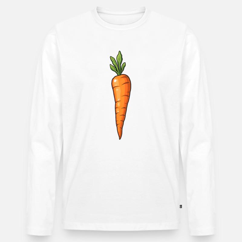 Karotte - Männer Premium Bio Langarmshirt - Weiß