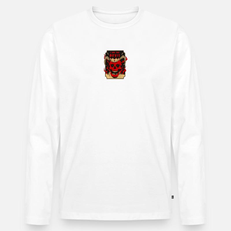 Ich bin der Teufel Design - Männer Premium Bio Langarmshirt - Weiß