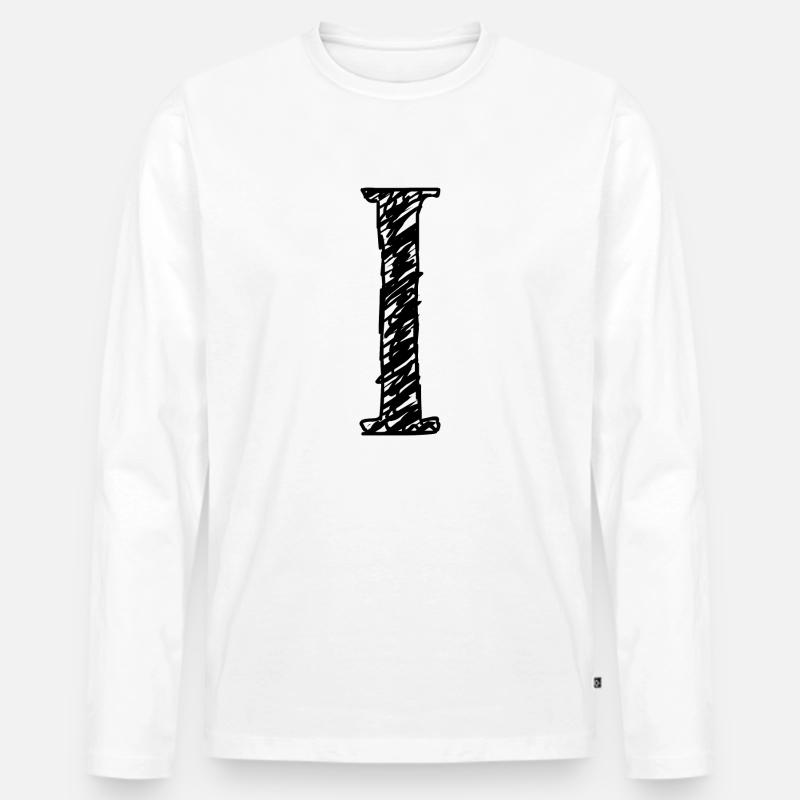I - Männer Premium Bio Langarmshirt - Weiß