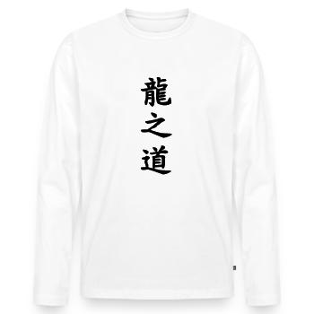 Der Weg des Drachen - Männer Premium Bio Langarmshirt - Weiß - Vorne - Nico (187cm)