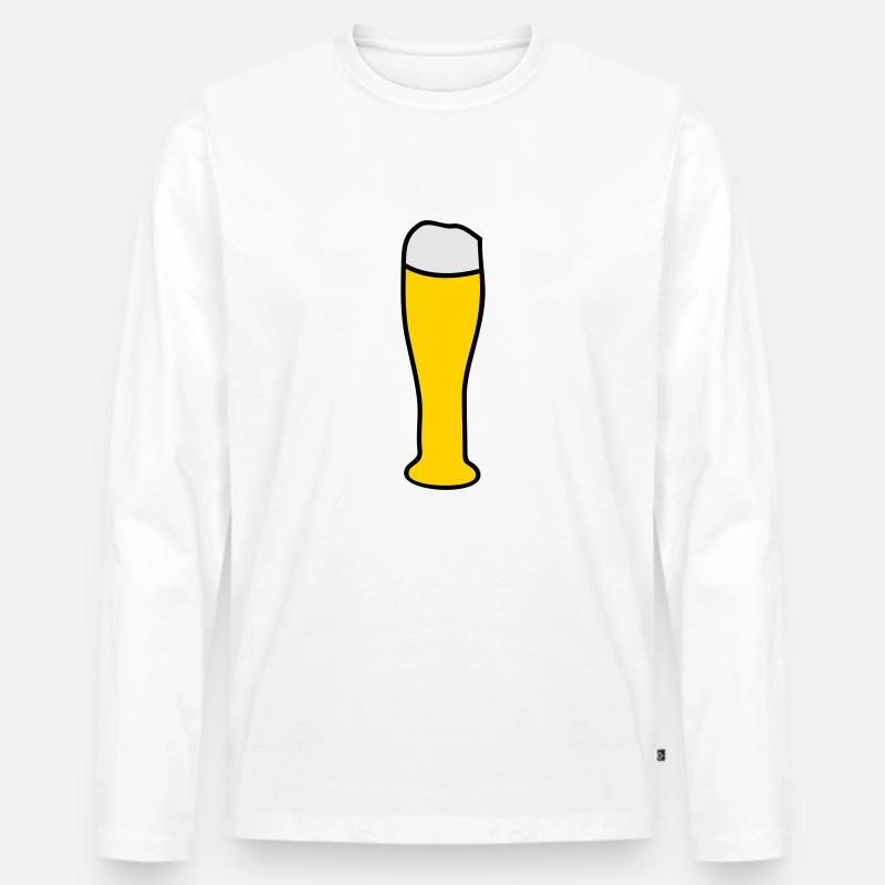 Weizenbier - Männer Premium Bio Langarmshirt - Weiß
