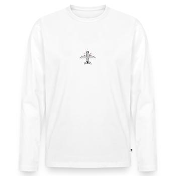 Avion - T-shirt manches longues Premium bio Homme - blanc - Devant - Nico (187cm)