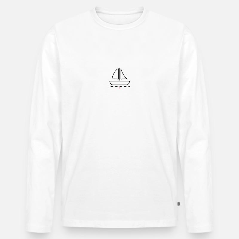 Motorboot Sportboot - Männer Premium Bio Langarmshirt - Weiß