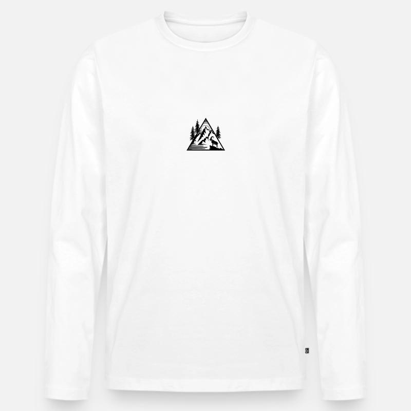 Alpen Berge Steinbock - Männer Premium Bio Langarmshirt - Weiß