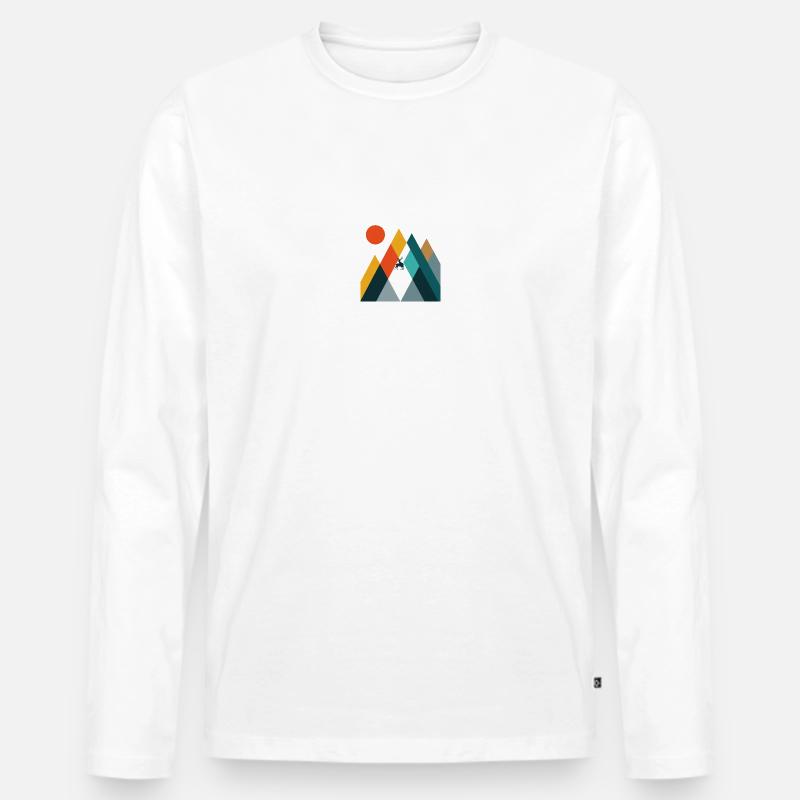 Gebirge - Männer Premium Bio Langarmshirt - Weiß