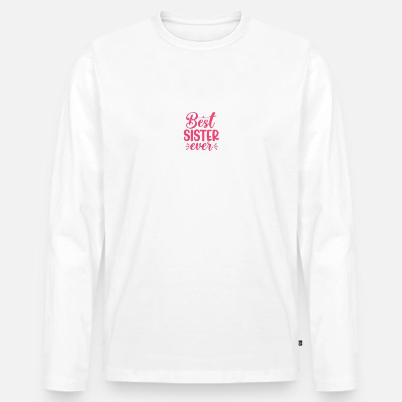 Beste Schwester - Männer Premium Bio Langarmshirt - Weiß
