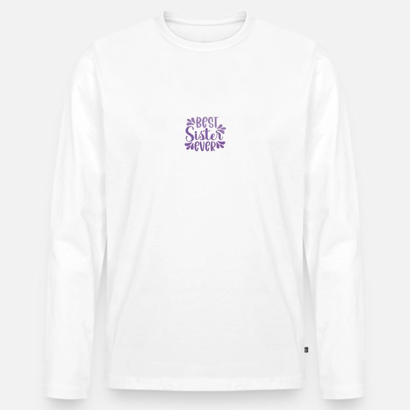 Beste Schwester - Männer Premium Bio Langarmshirt - Weiß